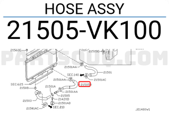 Nissan 21505VK100 HOSE ASSY