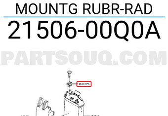 Nissan 2150600Q0A MOUNTG RUBR-RAD
