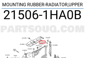 Nissan 215061HA0B MOUNTING RUBBER-RADIATOR,UPPER