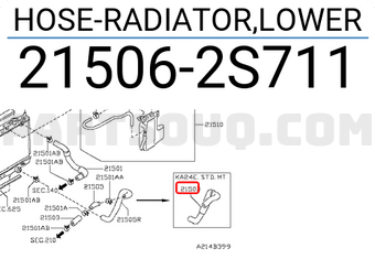 Nissan 215062S711 HOSE-RADIATOR,LOWER