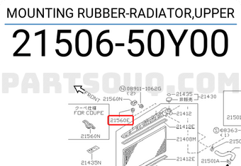 Nissan 2150650Y00 MOUNTING RUBBER-RADIATOR,UPPER