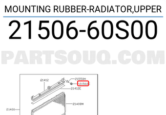Nissan 2150660S00 MOUNTING RUBBER-RADIATOR,UPPER