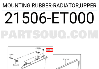 Nissan 21506ET000 MOUNTING RUBBER-RADIATOR,UPPER