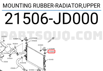 Nissan 21506JD000 MOUNTING RUBBER-RADIATOR,UPPER