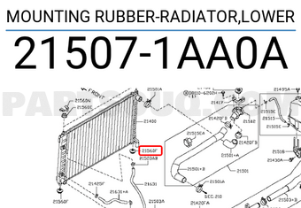 Nissan 215071AA0A MOUNTING RUBBER-RADIATOR,LOWER
