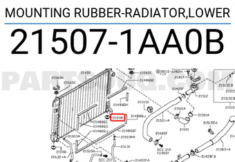 Nissan 215071AA0B MOUNTING RUBBER-RADIATOR,LOWER