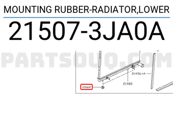 Nissan 215073JA0A MOUNTING RUBBER-RADIATOR,LOWER