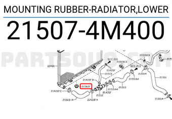 Nissan 215074M400 MOUNTING RUBBER-RADIATOR,LOWER