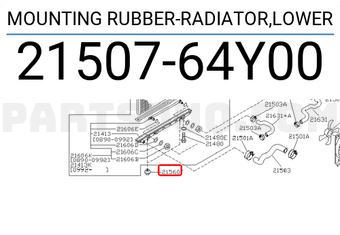Nissan 2150764Y00 MOUNTING RUBBER-RADIATOR,LOWER