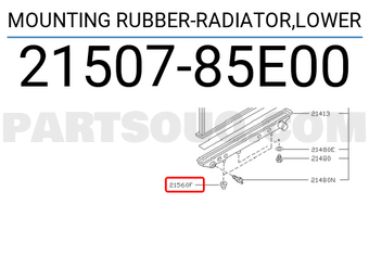 Nissan 2150785E00 MOUNTING RUBBER-RADIATOR,LOWER