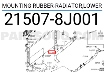 Nissan 215078J001 MOUNTING RUBBER-RADIATOR,LOWER