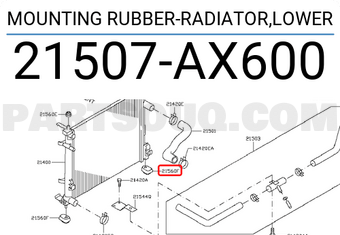 Nissan 21507AX600 MOUNTING RUBBER-RADIATOR,LOWER