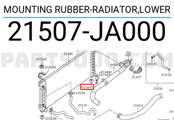 Nissan 21507JA000 MOUNTING RUBBER-RADIATOR,LOWER