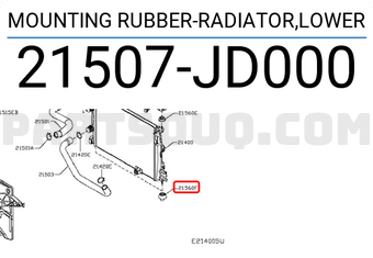 Nissan 21507JD000 MOUNTING RUBBER-RADIATOR,LOWER