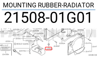 Nissan 2150801G01 MOUNTING RUBBER-RADIATOR