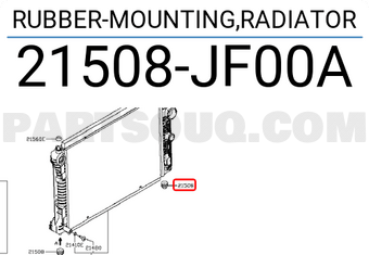 Nissan 21508JF00A RUBBER-MOUNTING,RADIATOR