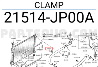 Nissan 21514JP00A CLAMP
