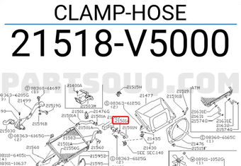 Nissan 21518V5000 CLAMP-HOSE