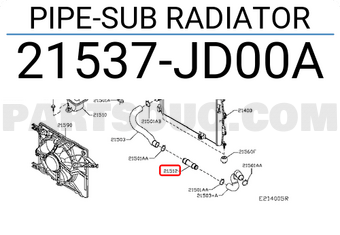 Nissan 21537JD00A PIPE-SUB RADIATOR