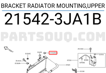 Nissan 215423JA1B BRACKET RADIATOR MOUNTING,UPPER