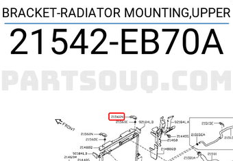 Nissan 21542EB70A BRACKET-RADIATOR MOUNTING,UPPER