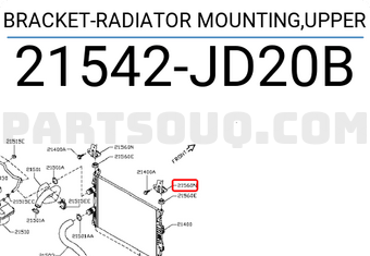 Nissan 21542JD20B BRACKET-RADIATOR MOUNTING,UPPER