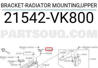 Nissan 21542VK800 BRACKET-RADIATOR MOUNTING,UPPER