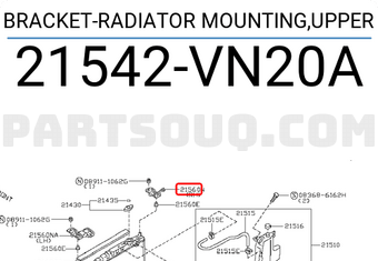 Nissan 21542VN20A BRACKET-RADIATOR MOUNTING,UPPER