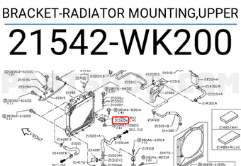 Nissan 21542WK200 BRACKET-RADIATOR MOUNTING,UPPER