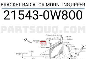 Nissan 215430W800 BRACKET-RADIATOR MOUNTING,UPPER