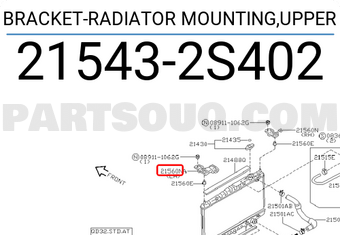 Nissan 215432S402 BRACKET-RADIATOR MOUNTING,UPPER