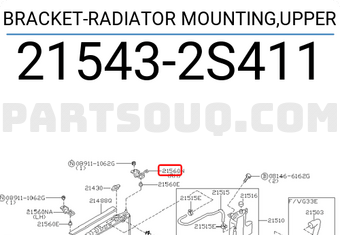 Nissan 215432S411 BRACKET-RADIATOR MOUNTING,UPPER