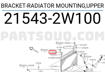 Nissan 215432W100 BRACKET-RADIATOR MOUNTING,UPPER