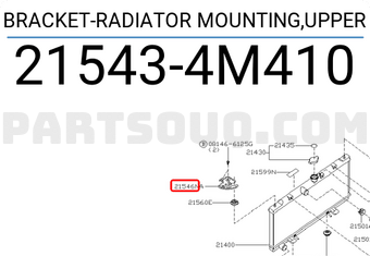 Nissan 215434M410 BRACKET-RADIATOR MOUNTING,UPPER
