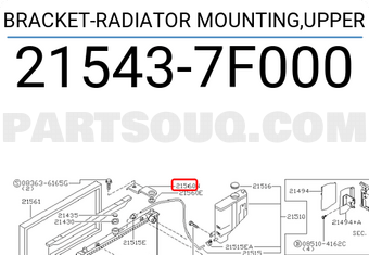 Nissan 215437F000 BRACKET-RADIATOR MOUNTING,UPPER