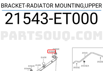 Nissan 21543ET000 BRACKET-RADIATOR MOUNTING,UPPER