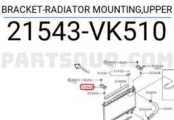 Nissan 21543VK510 BRACKET-RADIATOR MOUNTING,UPPER