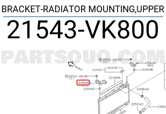 Nissan 21543VK800 BRACKET-RADIATOR MOUNTING,UPPER
