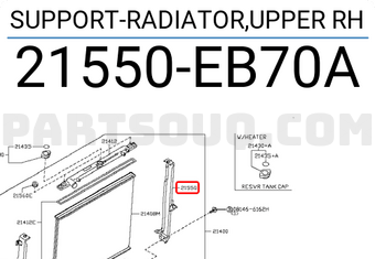 Nissan 21550EB70A SUPPORT-RADIATOR,UPPER RH