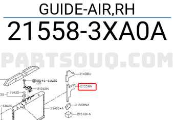 Nissan 215583XA0A GUIDE-AIR,RH