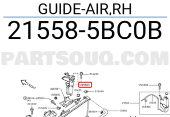 Nissan 215585BC0B GUIDE-AIR,RH