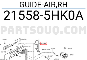Nissan 215585HK0A GUIDE-AIR,RH