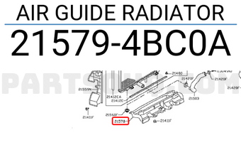 Nissan 215794BC0A AIR GUIDE RADIATOR