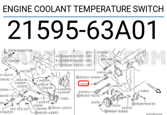 Nissan 2159563A01 ENGINE COOLANT TEMPERATURE SWITCH