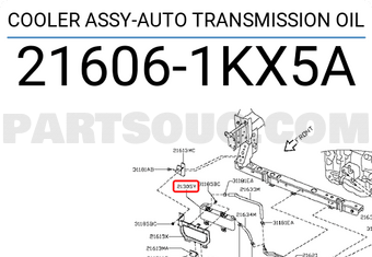 Nissan 216061KX5A COOLER ASSY-AUTO TRANSMISSION OIL