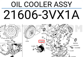 Nissan 216063VX1A OIL COOLER ASSY