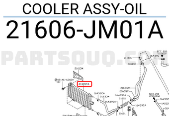 Nissan 21606JM01A COOLER ASSY-OIL