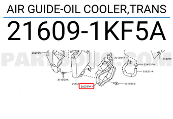 Nissan 216091KF5A AIR GUIDE-OIL COOLER,TRANS