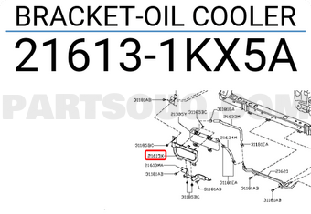 Nissan 216131KX5A BRACKET-OIL COOLER