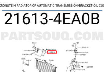 Nissan 216134EA0B KRONSTEIN RADIATOR OF AUTOMATIC TRANSMISSION/BRACKET-OIL COO